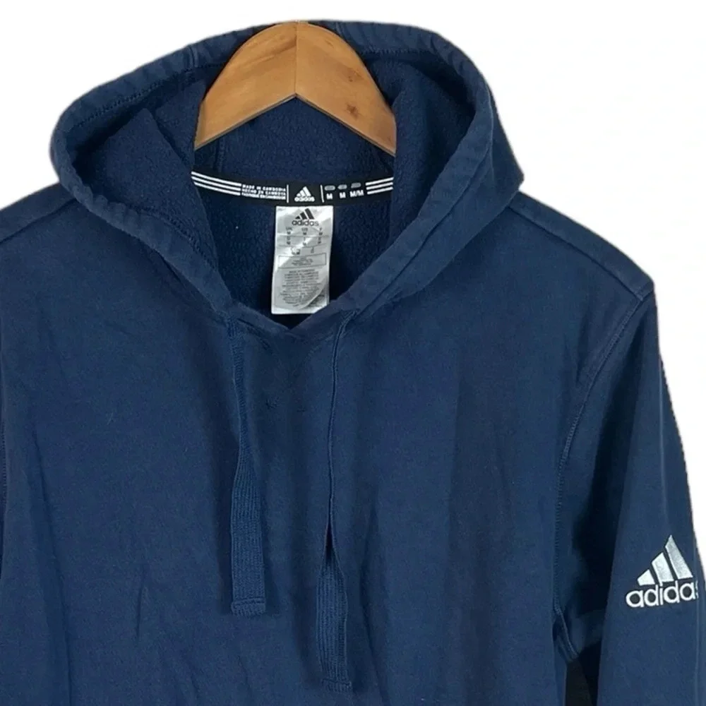B13 Mens Adidas 3 Stripe Brand Athletic Hoodie Pullover Gym Sweatshirt M